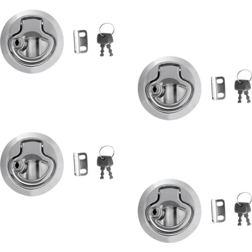 4 Pieces Zinc Alloy Chrome Finished Marine Boat Deck Flush Latch Pull Latch