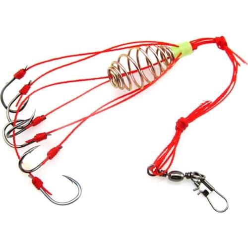 4Pcs/Lot Explosion Fishing Hook Fishing Lure Bait Trap Feeder Cage Sharp Fishing Hook with Stainless Steel Springs