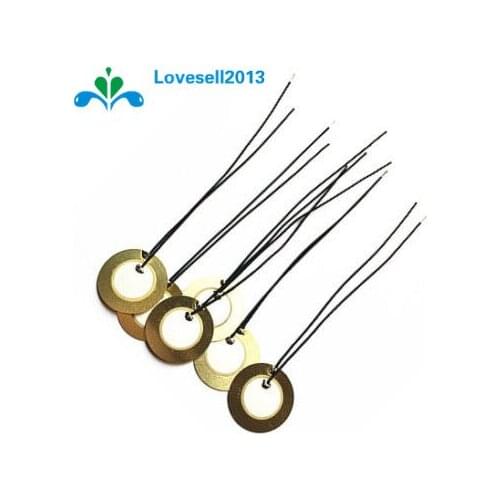 5 PCS 18mm Piezo Elements Sounder Sensor Trigger Drum Disc + wire copper