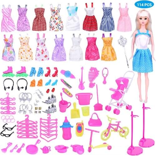 50/98/114pcs Doll Accessories For GirlS Doll Clothes Accessories Outfits Clothes Set For Dolls Accessories GirlS Gift #30