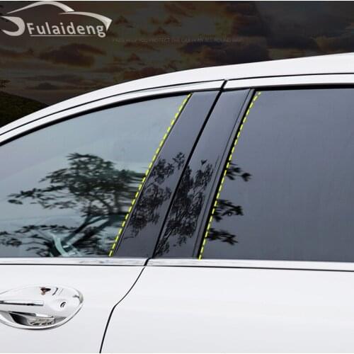 6pcs For Lincoln MKZ 2017-2020 PVC Car Door B,C Pillar Mirror Plate Molding Film trim Car Styling Accessories