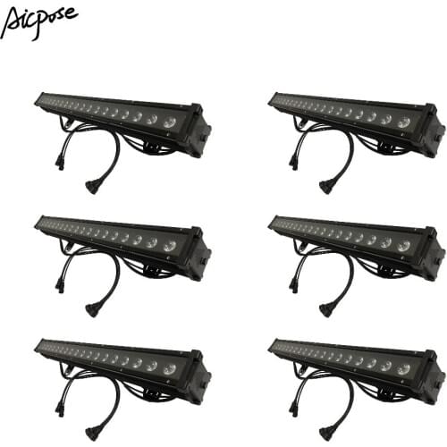 6pcs/lots IP65 Waterproof 18x10W Wall Washer RGBW 4 in 1 LED Flood Lights Disco Staining Lights Wedding Stage Lighting 18*10w