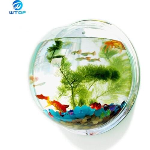 Acrylic Plexiglass Fish Bowl Wall Hanging Aquarium Tank Aquatic Pet Products Wall Mount Fish Tank for Betta fish
