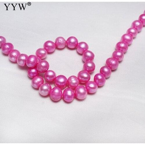 Rose Red Cultured Potato Freshwater Pearl Beads Women Fashion Jewerly Accessories 8-9mm Natural Beads For Bracelets Making 14.7"