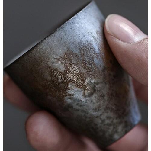 Kiln Change Tea Cup Sample Teacup Rough Ceramic Master Cup Single Handmade Retro Small Water Cup