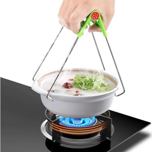 Pot Dish Holder Anti Scalding Foldable Steamer Lifter Picker Anti-hot Clamp Gripper Hot Bowl Clip Heat insulation Plate Tong