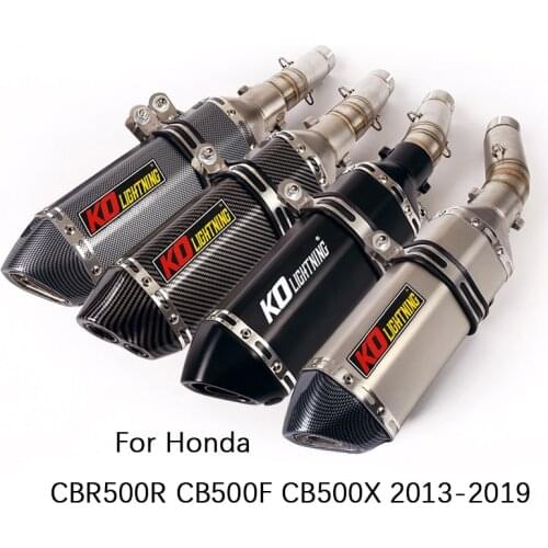 For Honda CBR500R CB500X CB500F 2013-2019 Motorcycle Exhaust Set Mid Link Pipe Slip On 51mm Mufflers Removable DB Killer Escape