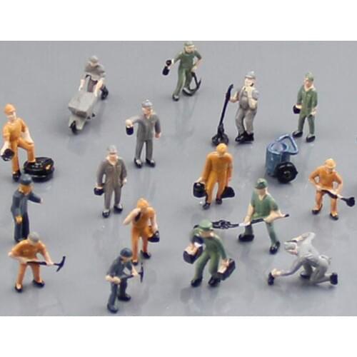 1/87 Scale Resin People Figure Model - Assorted Platelayer for Train Roadway Scenery Decoration Railroad Worker Model Toys