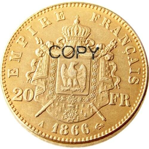 France 20 Franc 1866A Gold Plated Copy Coin