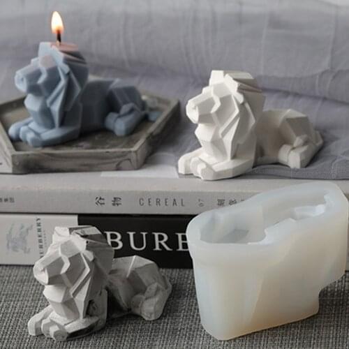 Geometric Lion Bear Rabbit Candle Mold Aromatherapy Resin Silicone Mold Soap Candle Making Diy Handmade Gifts Home Decoration