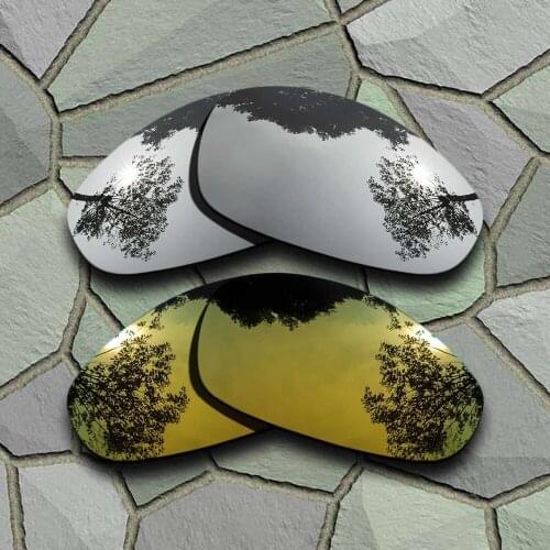 Chrome&Yellow Golden Sunglasses Polarized Replacement Lenses for Oakley Juliet