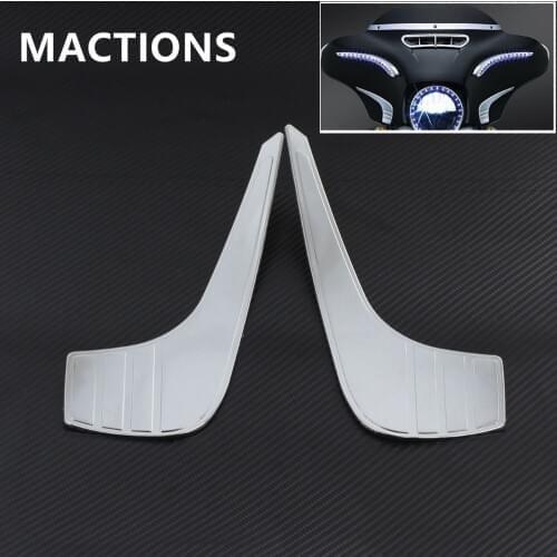 Motorcycle 2x Chrome Tri-Line Fairing Accents Cover ABS Plastic For Harley Touring Electra Street Glide Trike 2014-2015 2016