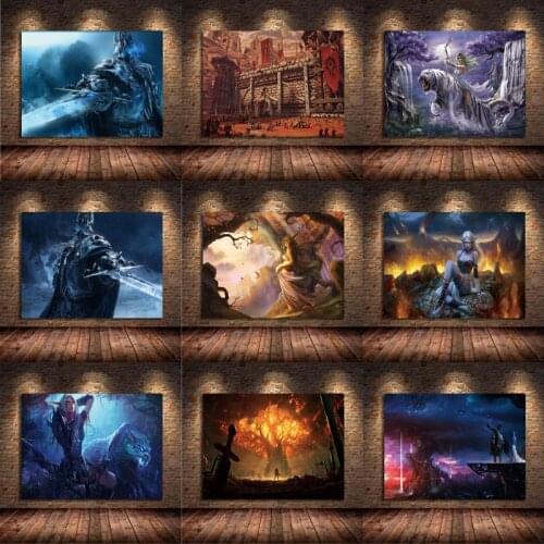 Canvas Wall Art Painting Of World Of Warcraft 8.0 Map Posters Oil Prints Game Poster Picture Living Room Home Decoration Cuadros