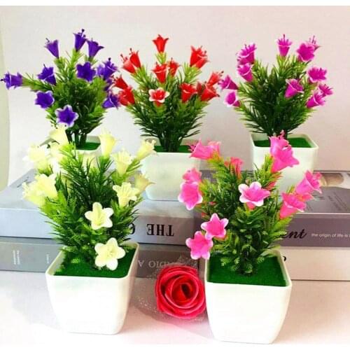 80%HOTArtificial Flower Lilium Casa Blanca Plant Wedding Home Floral Potted Bonsai Decor