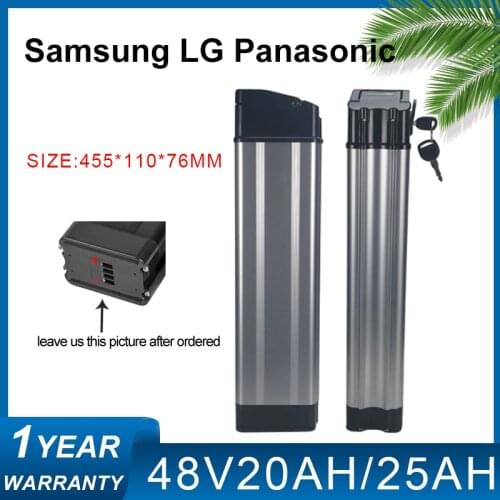 48v 20ah electric bike battery 1500w 1000w ebike batteria silver fish 48v 25ah lithuim ion battery pack
