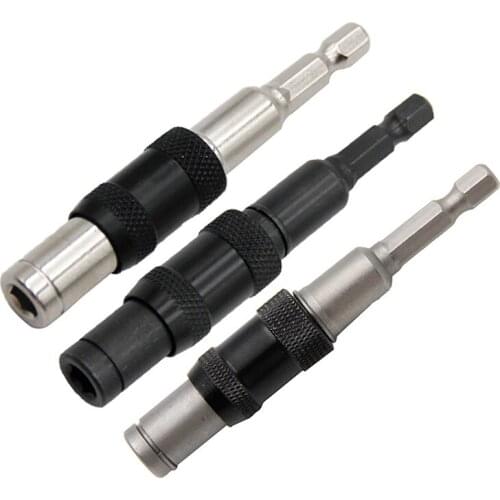Magnetic Screw Drill Tip Quick Screw Tool Drive Guide Drill Bit Extension Rod Wood Tool Change Locking Bit Holder Drill