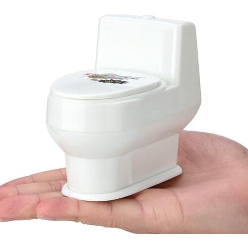 Mini anti stress toys Funny Prank Squirt Spray Water Toilet Closestool Joke Gag Y4UD
