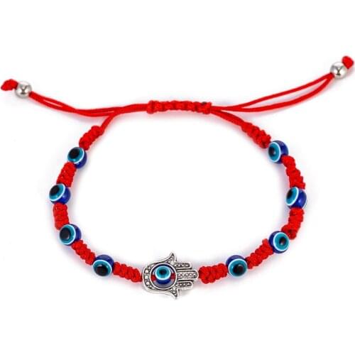 Trendy Blue Eye Red Rope Bracelets for Women Men Adjustable Classic Braided Hand Jewelry Gift DropShipping