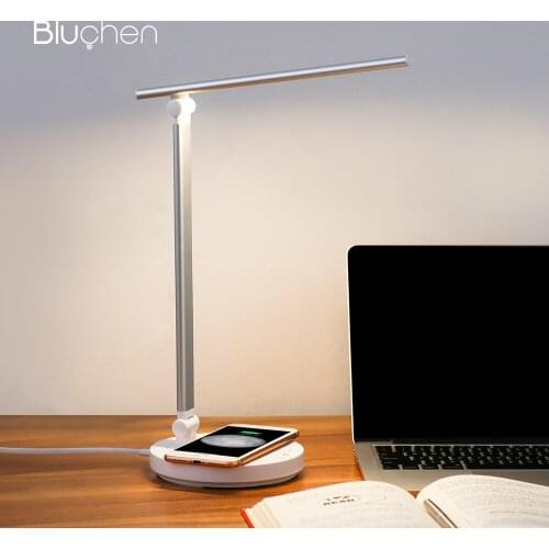 Desk Lamp With Phone Wireless charging Table Lamp For Study Work 3 Color temperature adjustment Dimming Desk Light Reading Lamp