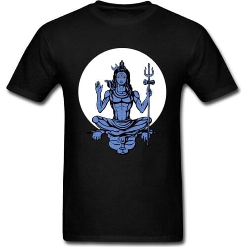 Latest 2018 Lord Shiva Print On Mans Short Sleeve Crew Neck T-shirt Family Tee Shirts Custom Company Indian Style