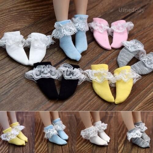 New Arrival 1 Pair Blyth Doll Socks Suitable for Licca, Azone, Redberry, Momoko, Barbie Lacy Socks Doll Clothes Accessories