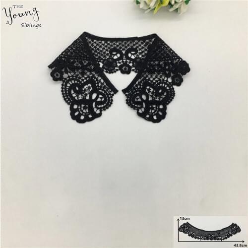 New arrive black Embroidery Flower Lace Collar Fabric Sewing Applique DIY Hollow out Neckline Clothing Craft supplies Accessory