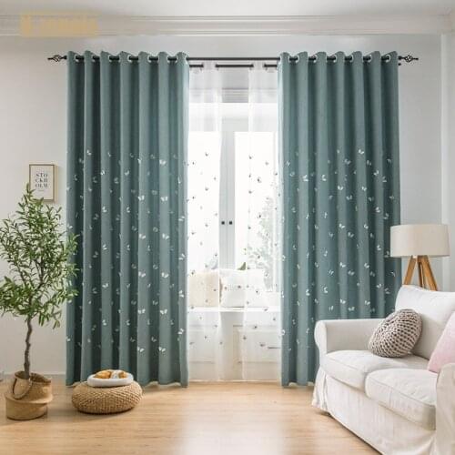 New High-grade Atmospheric Embroidered Curtains Thick High Shading Rate Curtains for Living Room and Bedroom Customized Curtains