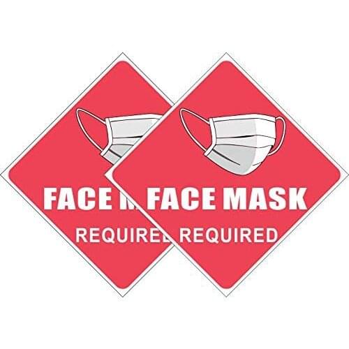 Need mask warning sign label stickers suitable for business stores, factories, shops, cafes, offices, restaurants, etc