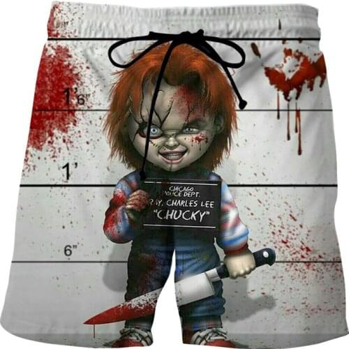 2021 popular Mens Shorts Summer 3D Print Horror movie Fashion Swimming trunks shorts Casual Womens pants Loose Swimsuit Pants