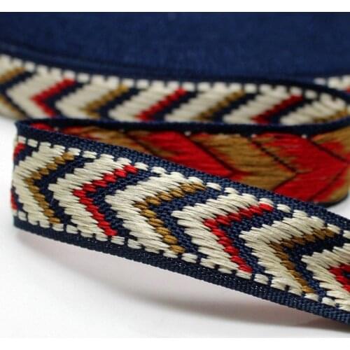 Embroidery ethnic jacquard webbing woven tape lace ribbon trim 2.3cm tribal boho DIY garment bag gift accessory native zakka sew