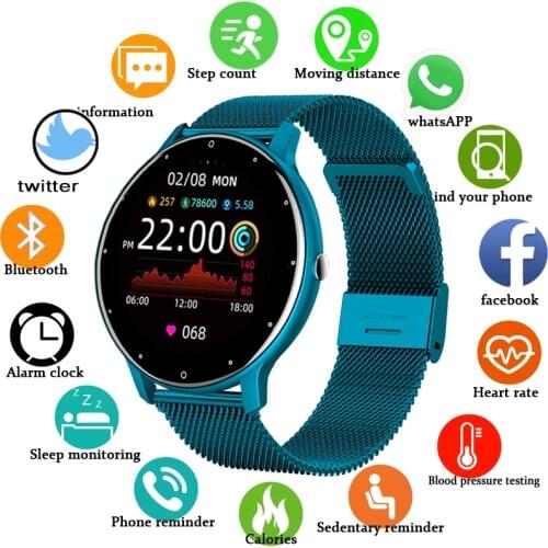 LIGE 2021 New Smart Watch Women Men Heart Rate Blood Pressure Information Remind Sport Multifunctional Waterproof Smartwatch+Box