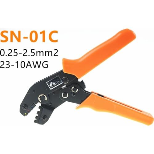 SN-01C 0.25-2.5mm2 Ratchet terminal line pressing pliers,Crimping Pliers 23-13 AWG