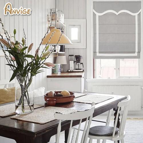 Anvige modern 60 colors custom roman shades with chain mechanism,flat roman blind with heading top