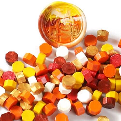 100pcs Retro Octagon Sealing Wax Fire Painting Pills Tablet for Wedding Envelope Decorative Seal Stamp Wax Craft Gift