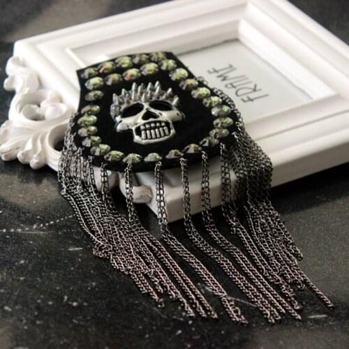 Rivet suit clothing Skeleton epaulettes tassels patch accessories costumes applique shoulder mark