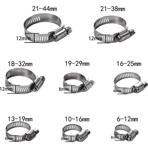 Hose Clamps Assortment 100% 304 Stainless Steel Adjustable Worm Gear Hose Clamps,Fuel Line Clamp for Plumbing Automotive