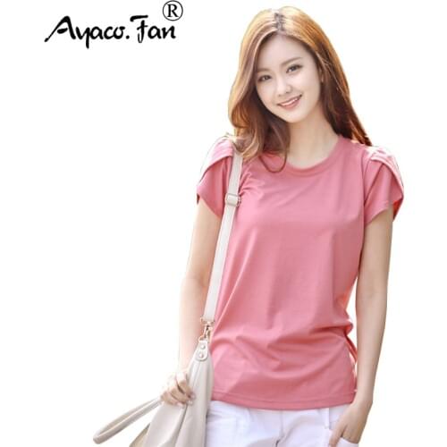 Plus Size 5XL Short Sleeve Women T-Shirts 2019 New Summer O-Neck Solid Loose Female T-Shirt Casual Slim Lady Tees Tops Girl Pink