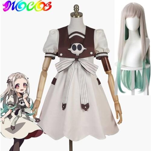 DIOCOS Anime Jibaku Shounen Hanako kun Nene Yashiro Cosplay Costume Wig Women Dress for Halloween Party