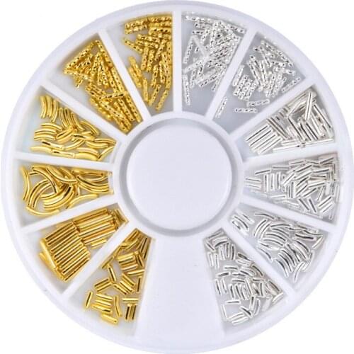 Gold Silver Mixed 3D DIY Jewelry Studs Metal Rivets Rod Nail Art Decoration Tools