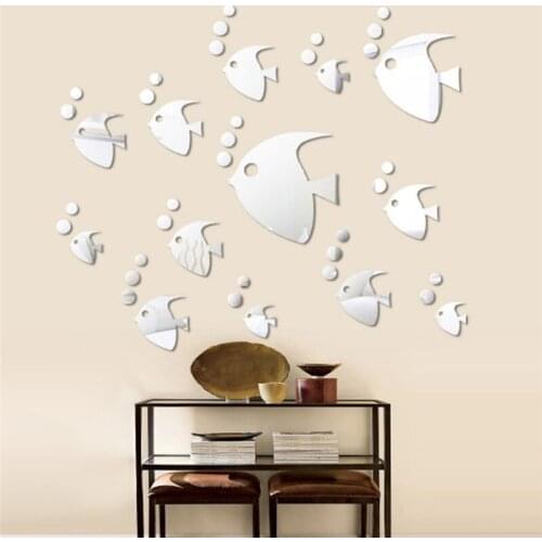 10Pcs/Set Animal Sea Tropical Fish Sticker Acrylic Mirror Sticker Poster Diy Home Decoration Kids Rooms Decoration Accessories