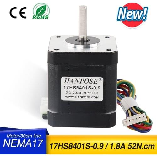 42 Stepper Motor 4-lead 48mm 78Oz-in Nema17 Stepper motor 42BYGH 1.8A 52N.CM 0.9 degree 17HS8401S-0.9 motor For 3D Printer
