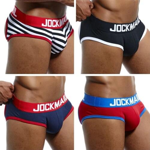4-Pack Sexy Men Underwear Briefs Jockstrap Men Thong Cotton Cueca Gay Underwear Backless Buttocks Sissy Pouch Panties Underpant