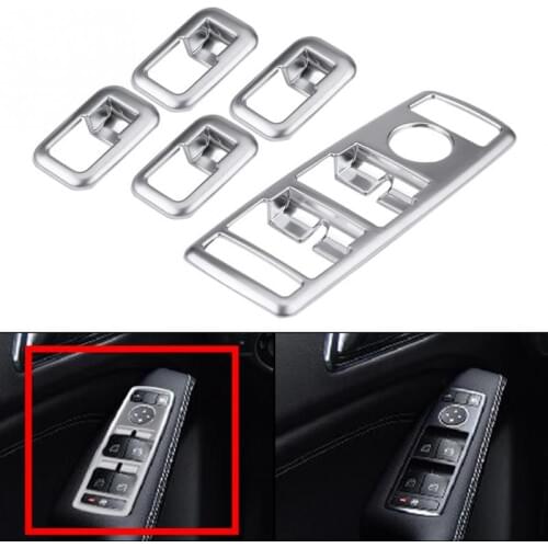 5pcs/set Car Door Window Switch Panel Cover Trim Frame Decoration Chrome for Mercedes-Benz GLA W204 W212 W176 Car Accessories