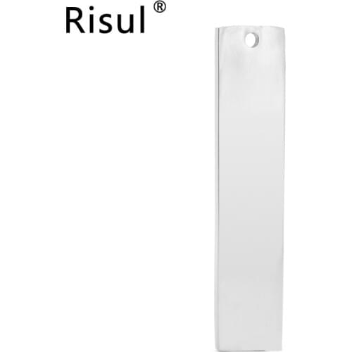 Risul 50pcs rectangle 45x10mm/20*50mm Tags ID bar Pendant 2 sides high polish stainless steel diy Necklace Pendants wholesale