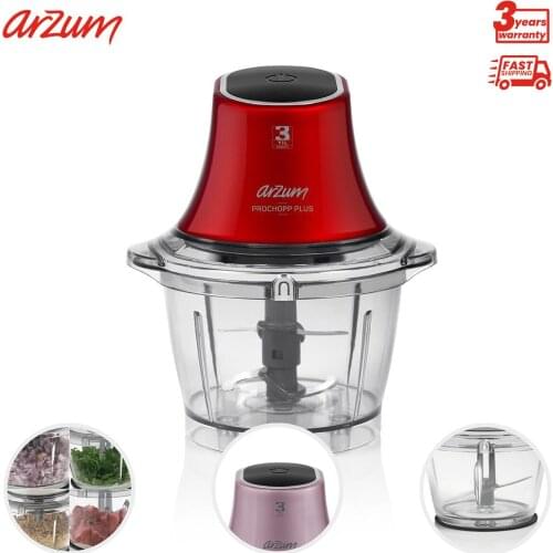 Arzum Prochopp Plus Chopper Electric Kitchen Appliances Automatic Chopping 1L Capacity with Stainless Steel Blades