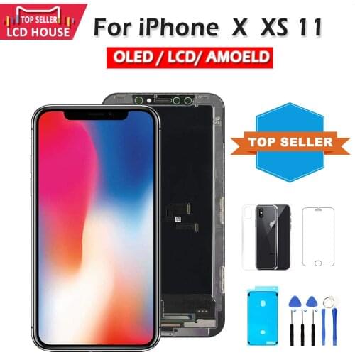 No.1 Display For iPhone X XS XR Max 11 Pro LCD Screen OLED Pantalla 3D Touch Assembly Replacement AAA+ True Tone Fast Shipping