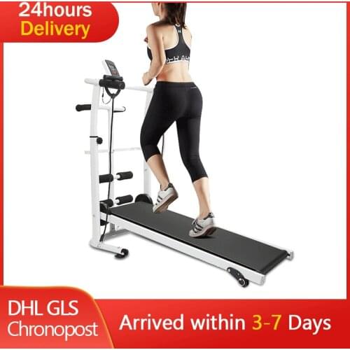 Indoor Sports Waist Twisting Machine + Sit-ups + Running + LED Dial Three-in-one Purely Mechanical Power Treadmill HWC