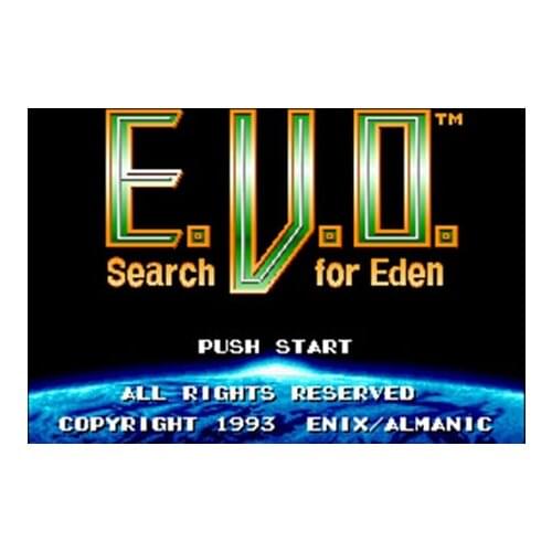 E.V.O. Search for Eden NTSC Version 16 Bit 46 Pin Big Gray Game Card For USA Game Players