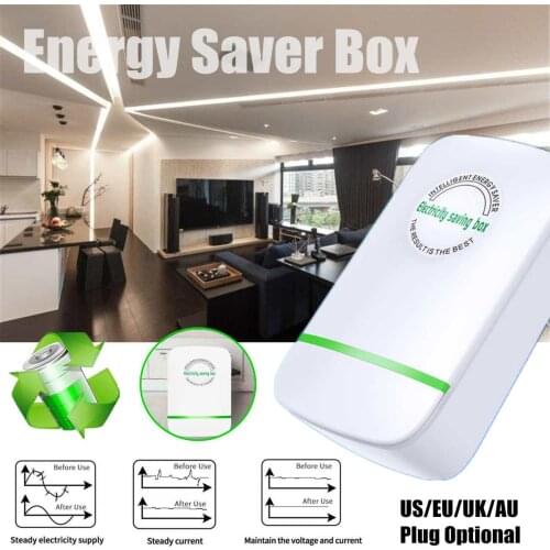 Power Energy Electricity Saving Box Socket Power Factor Saver Device Household Electric Saver 90V-250V US/EU/UK/AU Adapter