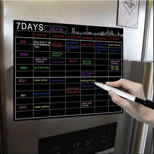 HOT-Magnetic Dry Erase Calendar Set 16X12 Inch Whiteboard Weekly Planner Organizer A3 White Board for Refrigerator Fridge Kitche